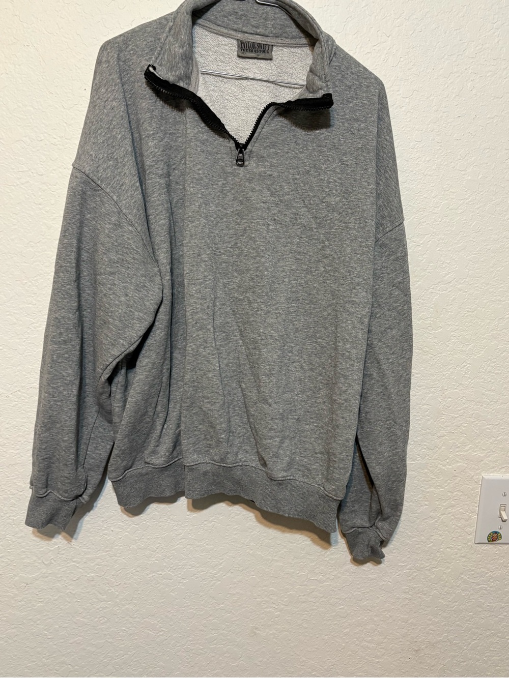 Taylor Swift Grey Quarter-Zip Unisex Pullover Sweater Eras Tour